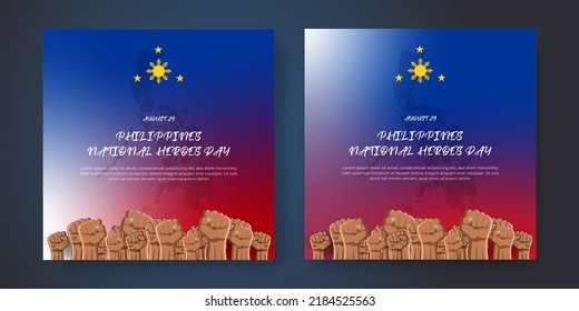 Philippines Heroes Day Social Media Post Design Template