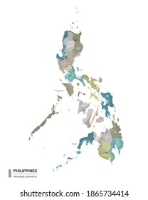 Philippines Higt Detailed Map Subdivisions Administrative Stock Vector ...