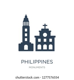 philippines icon vector on white background, philippines trendy filled icons from Monuments collection, philippines vector illustration