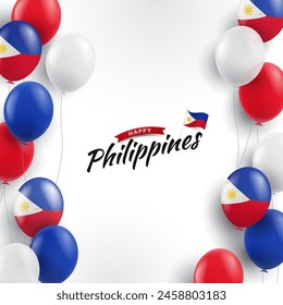 Philippines Independence Day. Background with balloons. Vector Illustration. 
