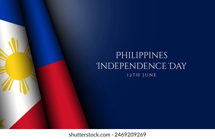 Philippines Independence Day Background Design. Banner, Poster, Greeting Card. Vector Illustration.