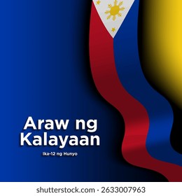 Projeto de fundo do dia da independência das Filipinas. Tradução : dia da independência, 9 de junho. Ilustração de vetor.