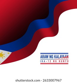Philippines independence day background design. Translation : independence day, june 9th. Vector Illustration.