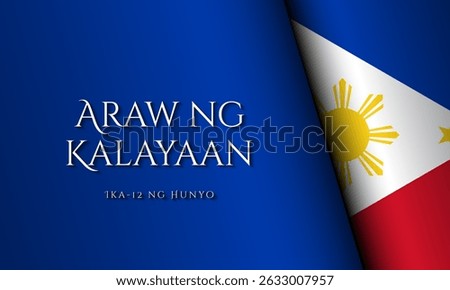 Philippines independence day background design. Translation : independence day, june 9th. Vector Illustration.