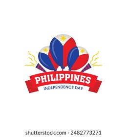 Philippinen Independence Day dekoratives Design, Luftballons, Band, Feier