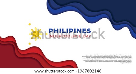Philippines Independence Day design with paper cut design. good template for Philippines national day design.