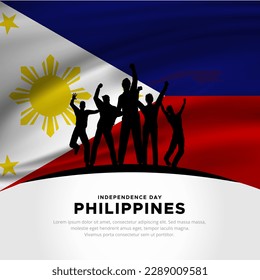 Philippines Independence day Design vector suitable for poster, social media, banner, flyer and backdrop