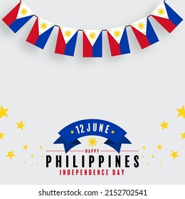 Philippines independence day with Philippines flag blue and red color.