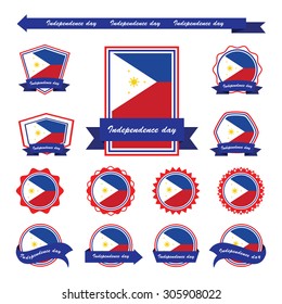 Philippines independence day flags infographic design