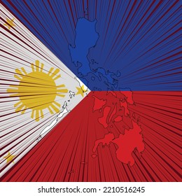 Diseño del mapa del Día de la Independencia de Filipinas