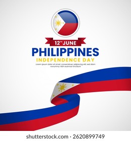 Philippines independence day square banner background for national celebration