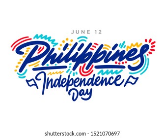 Philippines Independence Day. Vector Template Design Illustration. Design for greeting cards, banners. Vector illustration.