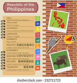 Philippines  infographics, statistical data, sights. Vector illustration