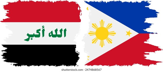 Filipinas e Irak grunge banderas conexión, Vector