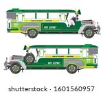 Philippines Jeepney icon vector set