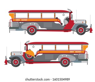 Philippines Jeepney icon vector set