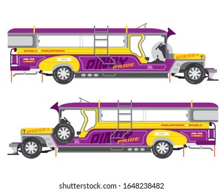 Philippines Jeepney Icon Vector Set