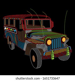 Philippines Jeepney Icon Vector Set