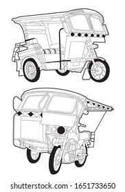 Philippines Jeepney Icon Vector Set