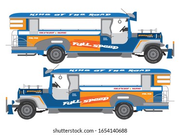 Philippines Jeepney Icon Vector Set