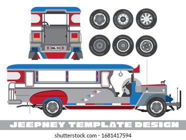 Philippines Jeepney Icon Vector Set