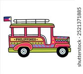 Philippines Jeepney taxi bus drawing