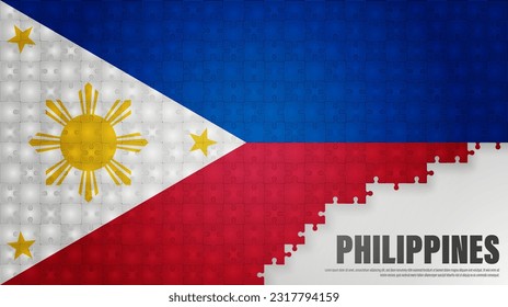 Philippines jigsaw flag background. Element of impact for the use you want to make of it.
