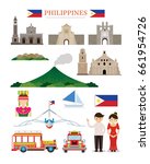 Philippines Landmarks Architecture Building Object Set, Famous Place, Travel and Tourist Attraction