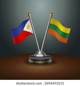 As bandeiras de tabela das Filipinas e da Lituânia relacionam-se com o plano de fundo do gradiente. Ilustração de vetor