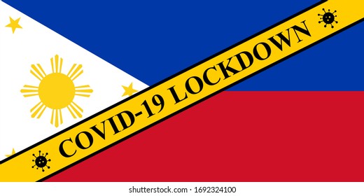 filipinas bloquean el sistema para prevenir la propagación o el brote de coronavirus. covid-19 filipinas precaución para bloquear la infección por virus