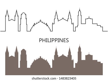 Philippines logo. Isolated Philippine architecture on white background