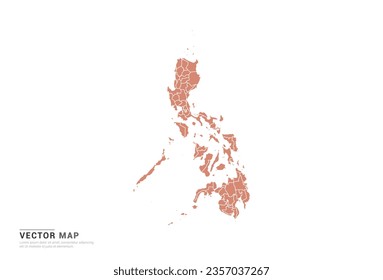 Mapa de Filipinas - naranja de estilo abstracto aislado en fondo blanco para vector de diseño.