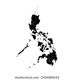Philippines map with administrative divisions. Vector illustration.