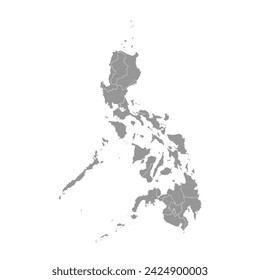Philippines map with administrative divisions. Vector illustration.