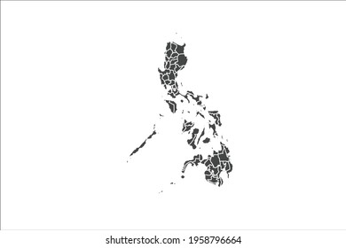 Philippines Map black Color on White Backgound