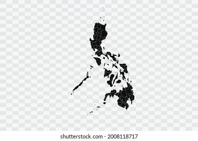 Philippines map black Color on Backgound png