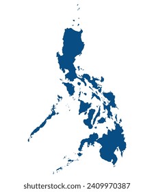 Philippines map. Map of Philippines in blue color