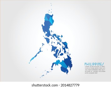 Philippines Map Blue Color On White Stock Vector (Royalty Free ...