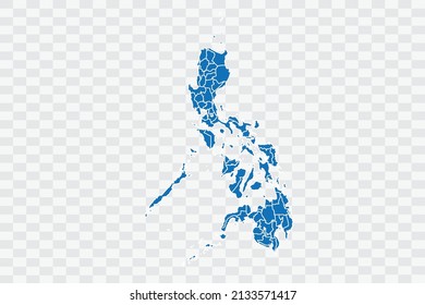 Philippines Map blue Color on Backgound png