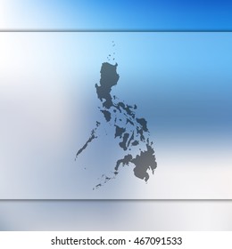 Philippines map. Blurred background with silhouette of Philippines map. Vector silhouette of Philippines map