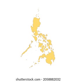 Philippines map color line element. Border of the country. UI UX GUI design element. Editable stroke.