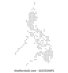 Philippines map dotted, grey point, on white background.