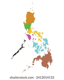 Landkarte der Philippinen. Karte der Philippinen in acht Netzregionen 