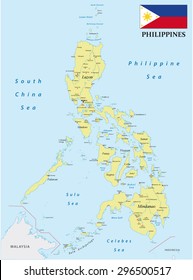 Philippines Map With Flag