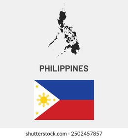 Philippines map and flag illustration
