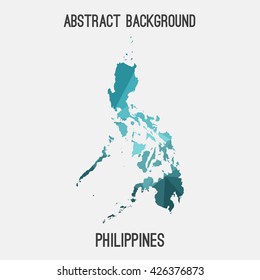Philippines map in geometric polygonal style.Abstract tessellation,modern design background. Vector illustration EPS8
