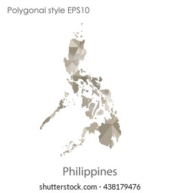 Philippines map in geometric polygonal style.Abstract gems triangle,modern design background. Vector illustration EPS10