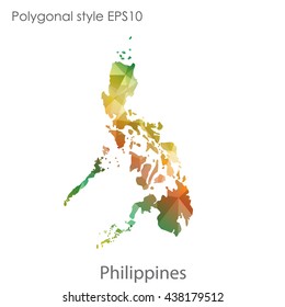 Philippines map in geometric polygonal style.Abstract gems triangle,modern design background. Vector illustration EPS10
