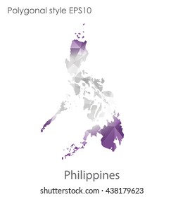 Philippines map in geometric polygonal style.Abstract gems triangle,modern design background. Vector illustration EPS10