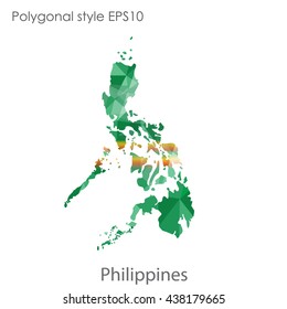 Philippines map in geometric polygonal style.Abstract gems triangle,modern design background. Vector illustration EPS10